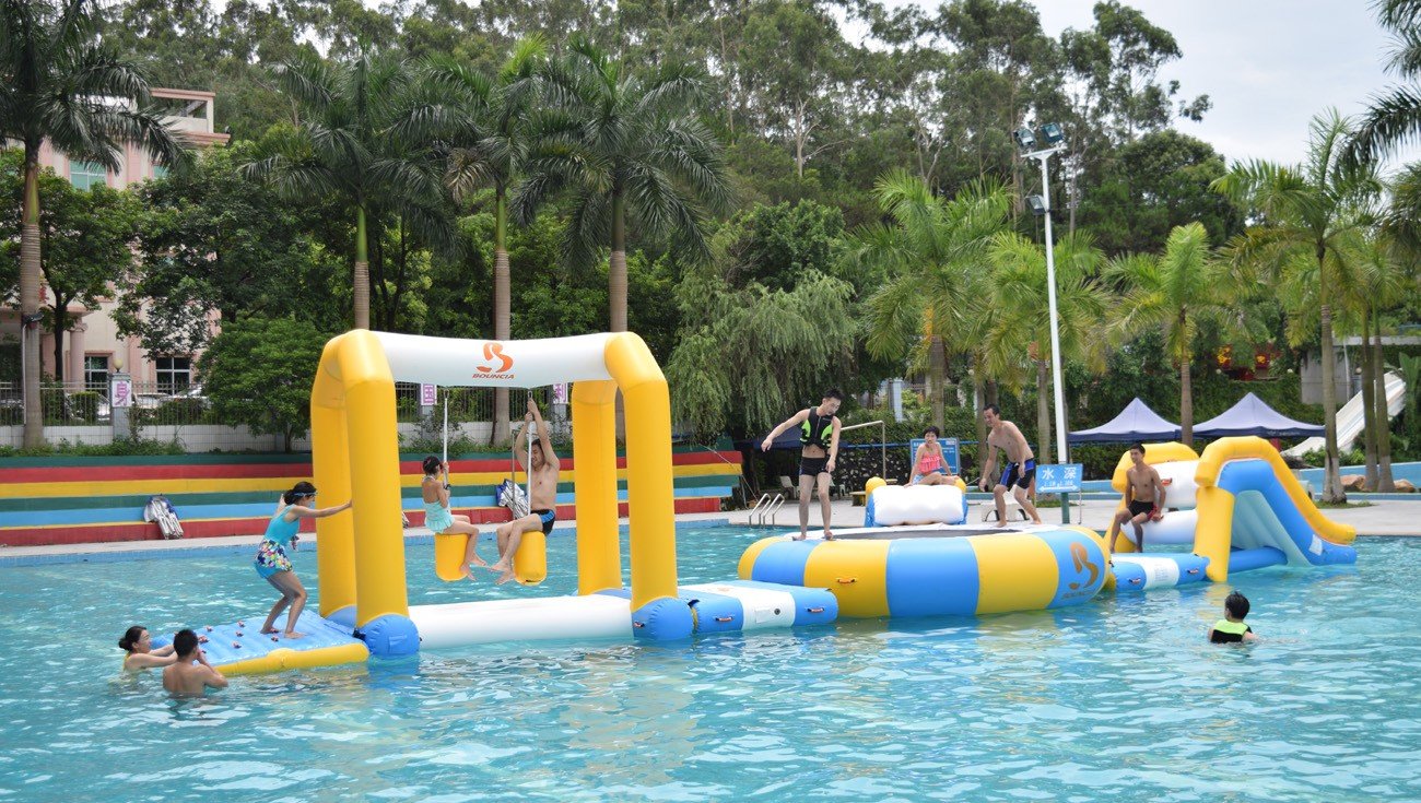 Bouncia -Bouncia Products Test In Commercial Swimming Pool | News On Bouncia Inflatables-1
