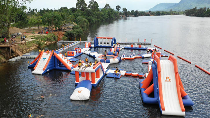 Cambodia 100 People Inflatable Splash Park
