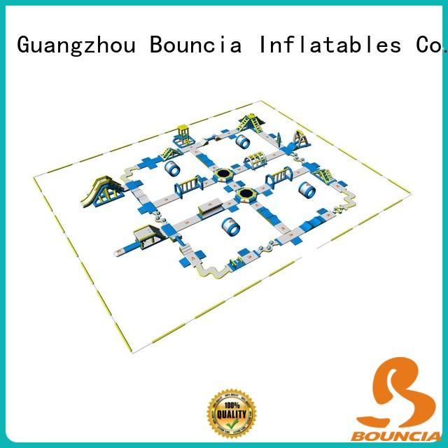 Bouncia big inflatable water obstacle course from China for lake